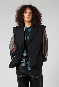 Nostra Santissima Jackets^Cotton Denim Waistcoat in Black