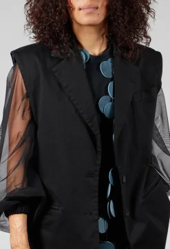 Nostra Santissima Jackets^Cotton Denim Waistcoat in Black