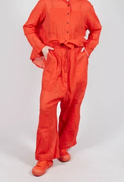 Rundholz Dip Trousers^Cotton Drop-Crotch Trousers with Pull String Waist in Mandarine Paper