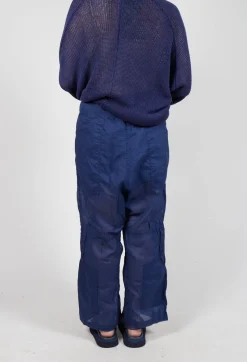 Rundholz Dip Trousers^Cotton Drop-Crotch Trousers with Pull String Waist in Ocean Paper