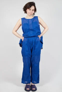 Rundholz Dip Trousers^Cotton Drop-Crotch Trousers with Pull String Waist in Royal Paper