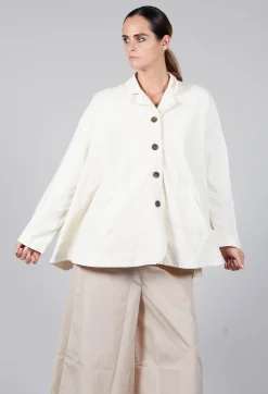 Amici Coats^Cotton Flare Button Coat in Butter