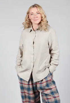 Amici Shirts & Blouses^Cotton Linen Blend Button Up Shirt in Sand