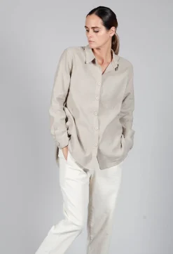 Amici Shirts & Blouses^Cotton Linen Blend Button Up Shirt in Sand