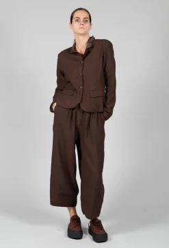 Amici Jackets^Cotton Linen Blend Cropped Jacket in Espresso