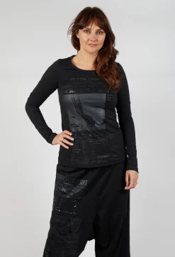 Rundholz Dip Tops^Cotton Long Sleeve Top in Black Print