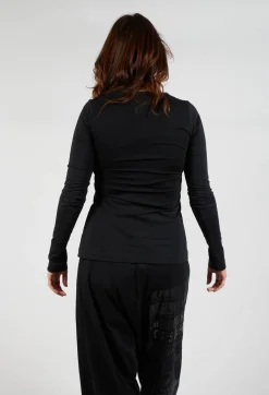 Rundholz Dip Tops^Cotton Long Sleeve Top in Black Print