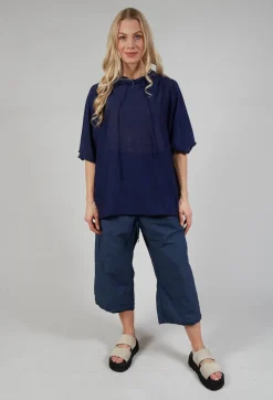 Album Di Famiglia Jumpers^Cotton Maxi Hoodie in Navy