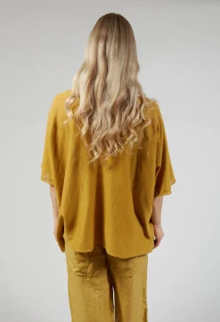 Album Di Famiglia Jumpers^Cotton Maxi Jumper in Sun Yellow