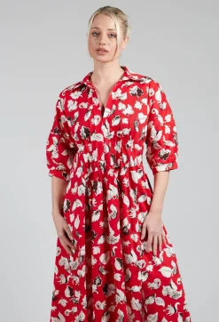 Beatrice B Dresses^Cotton Midi Dress in Squirrel