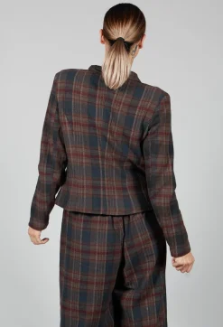 Amici Jackets^Cotton Plaid Cropped Jacket in Espresso