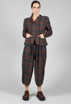 Amici Jackets^Cotton Plaid Cropped Jacket in Espresso