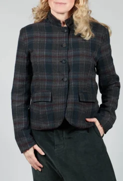 Amici Jackets^Cotton Plaid Cropped Jacket in Black