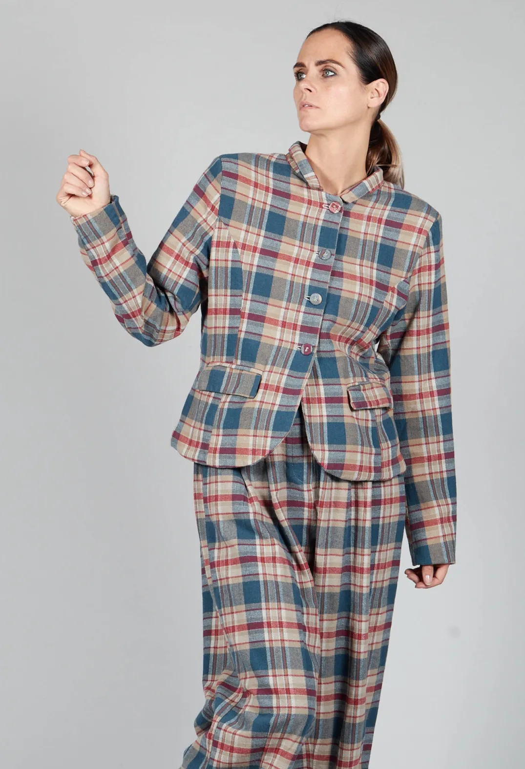 Amici Jackets^Cotton Plaid Cropped Jacket in Sand