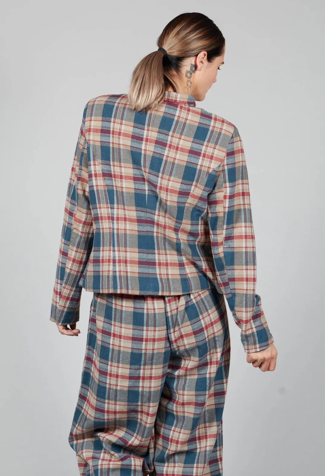 Amici Jackets^Cotton Plaid Cropped Jacket in Sand
