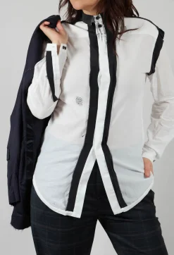Umit Unal Shirts & Blouses^Cotton Shirt with Contrast Detail in White Black