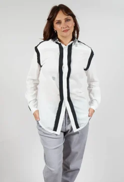 Umit Unal Shirts & Blouses^Cotton Shirt with Contrast Detail in White Black