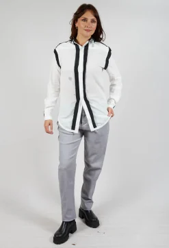Umit Unal Shirts & Blouses^Cotton Shirt with Contrast Detail in White Black