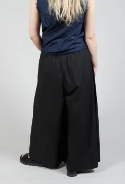 Amici Trousers^Cotton Wide Leg Trousers in Nero