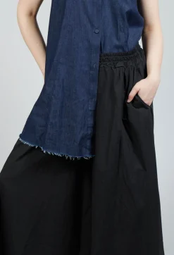 Amici Trousers^Cotton Wide Leg Trousers in Nero