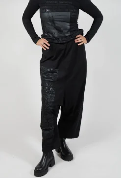 Rundholz Dip Trousers^Cotton Wide Leg Trousers in Black Print