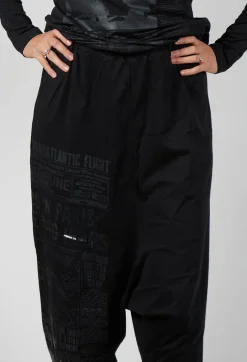 Rundholz Dip Trousers^Cotton Wide Leg Trousers in Black Print