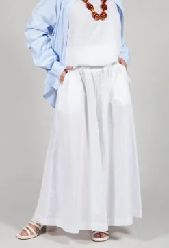 Amici Trousers^Cotton Wide Leg Trousers in Bianco