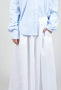 Amici Trousers^Cotton Wide Leg Trousers in Bianco