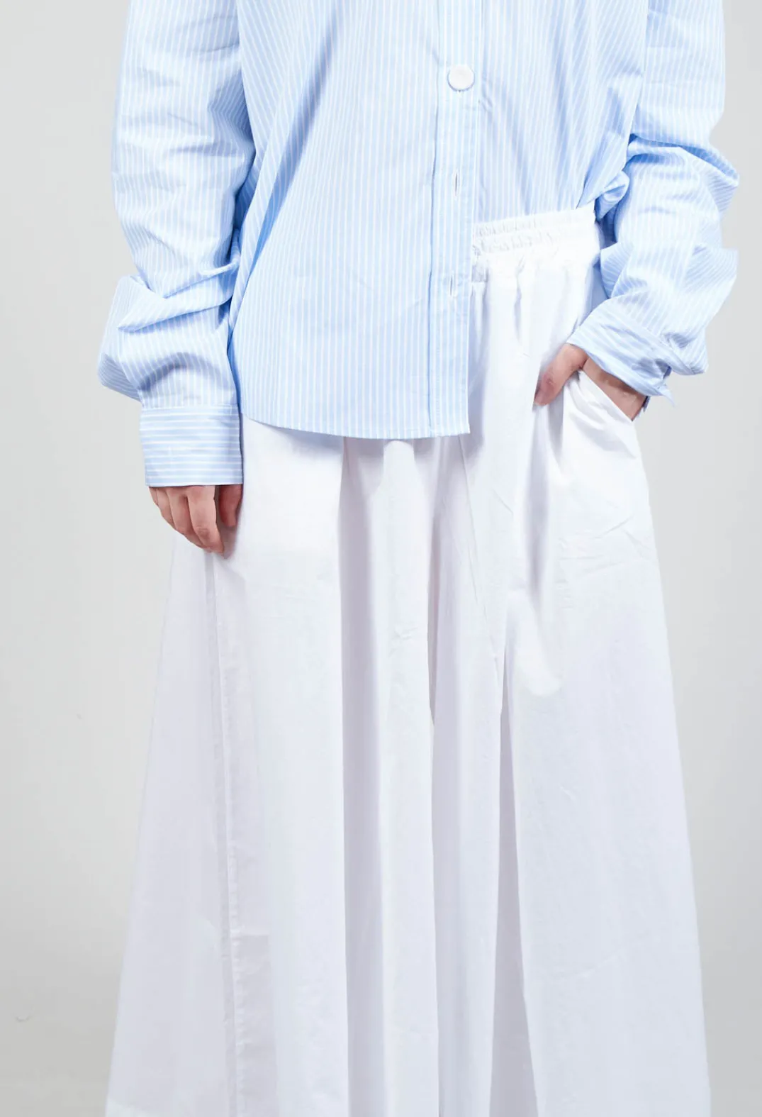 Amici Trousers^Cotton Wide Leg Trousers in Bianco