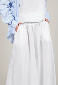 Amici Trousers^Cotton Wide Leg Trousers in Bianco