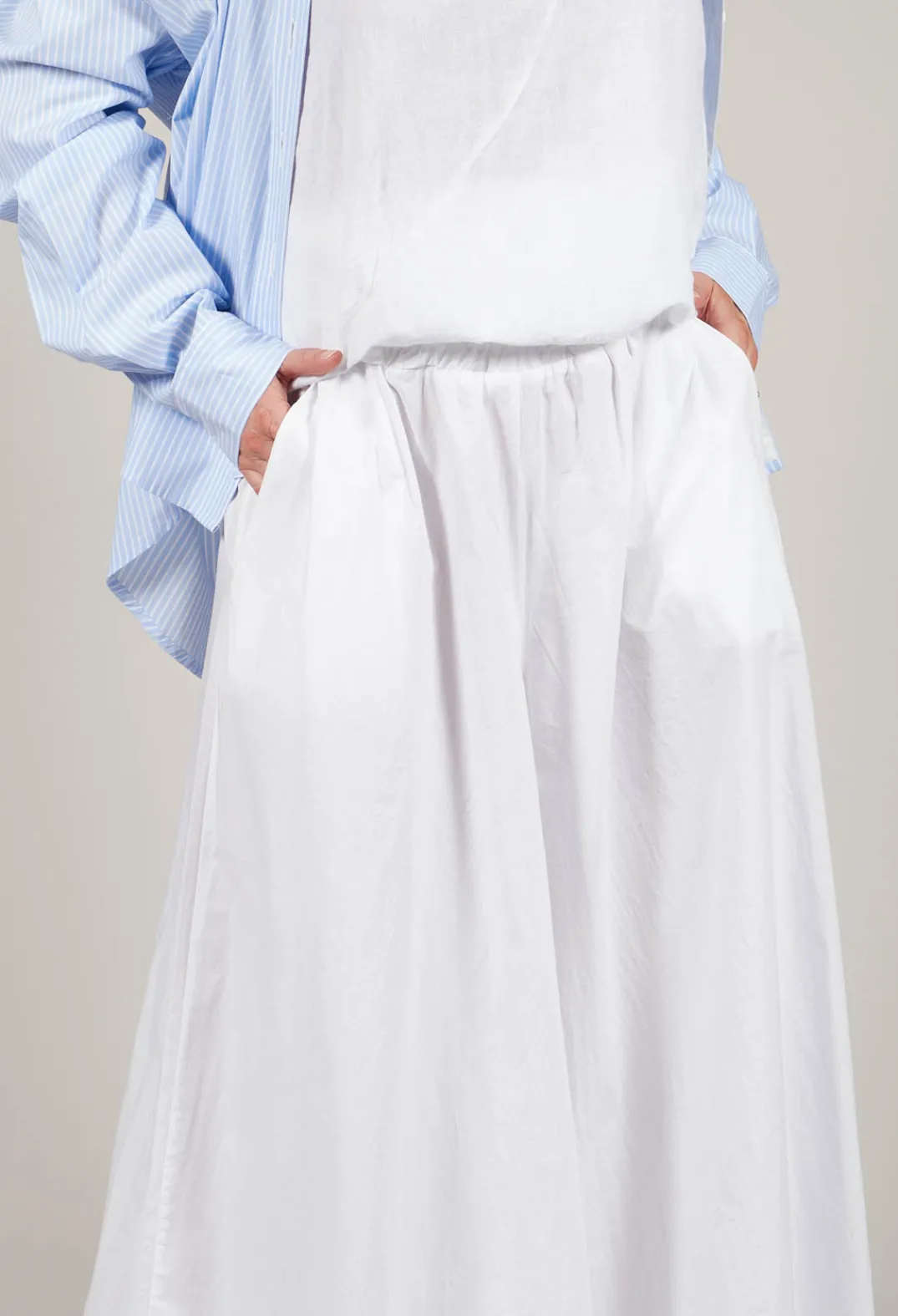 Amici Trousers^Cotton Wide Leg Trousers in Bianco