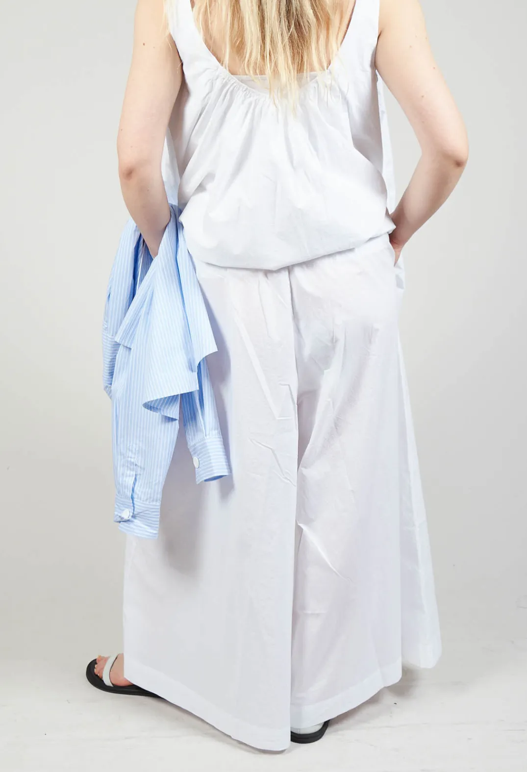 Amici Trousers^Cotton Wide Leg Trousers in Bianco