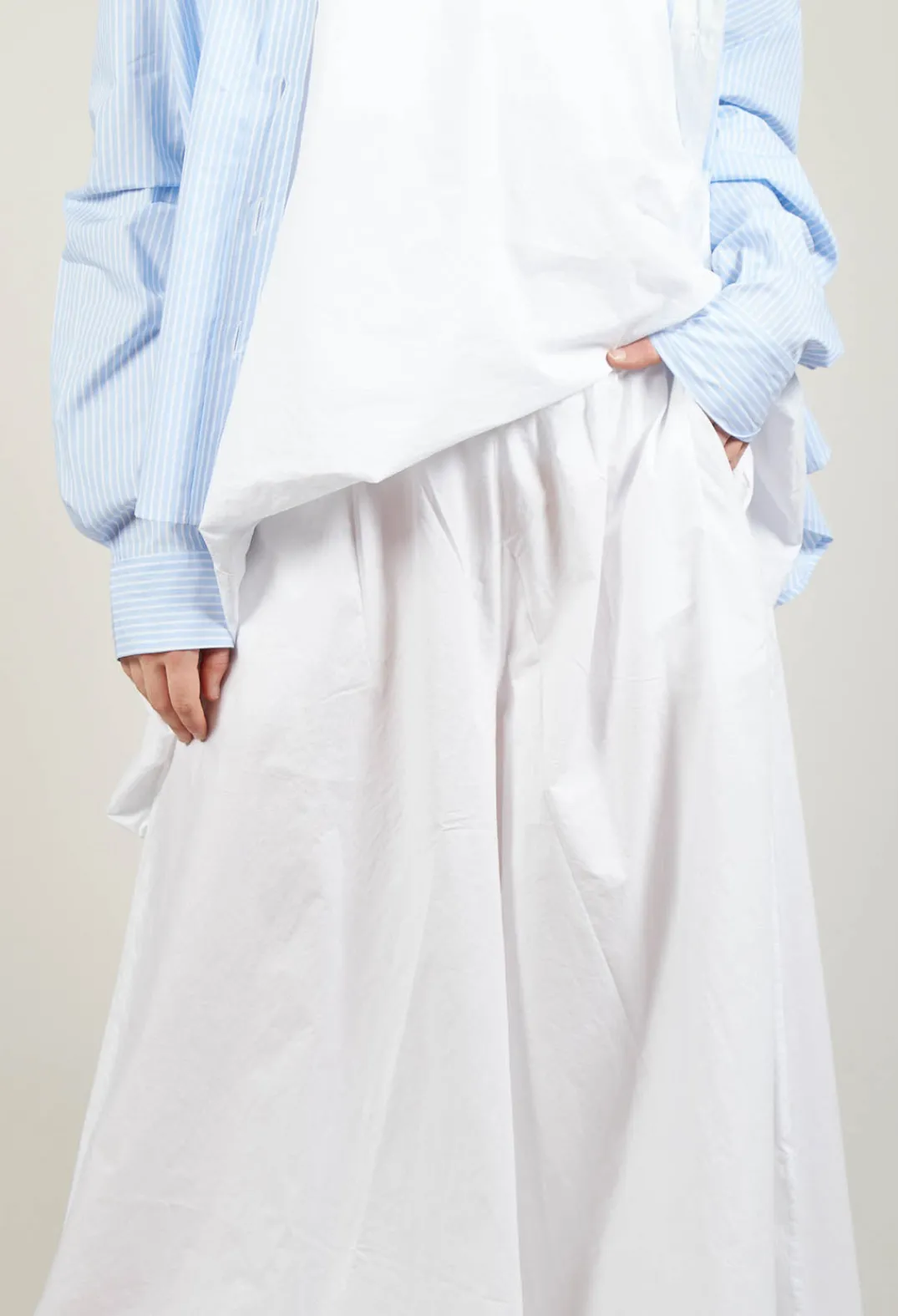 Amici Trousers^Cotton Wide Leg Trousers in Bianco