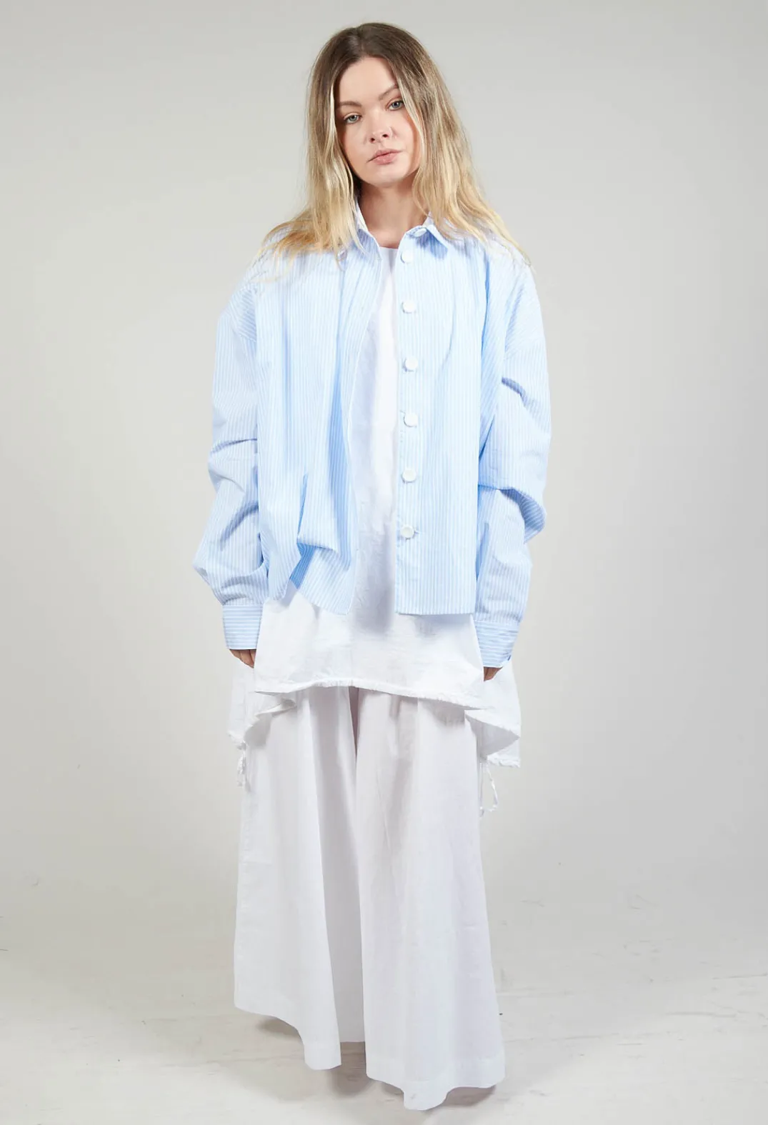 Amici Trousers^Cotton Wide Leg Trousers in Bianco