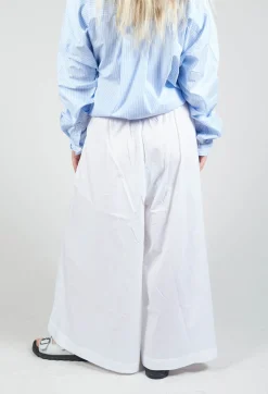 Amici Trousers^Cotton Wide Leg Trousers in Bianco