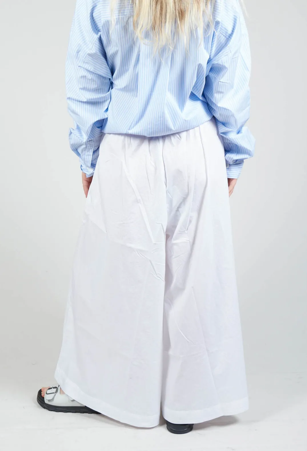 Amici Trousers^Cotton Wide Leg Trousers in Bianco