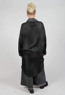 Sanctamuerte Dresses^Cowl Neck Dress in Raso Viscosa Grey Storm