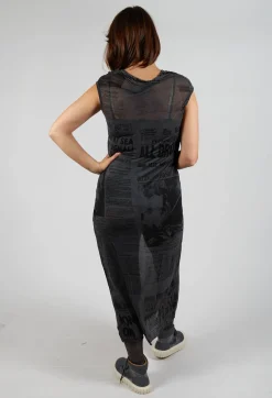 Rundholz Dip Dresses^Cowl Neckline Dress in Coal Print Cloud