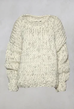 Umit Unal Jumpers^Cream and Grey Chunky Knit Jumper