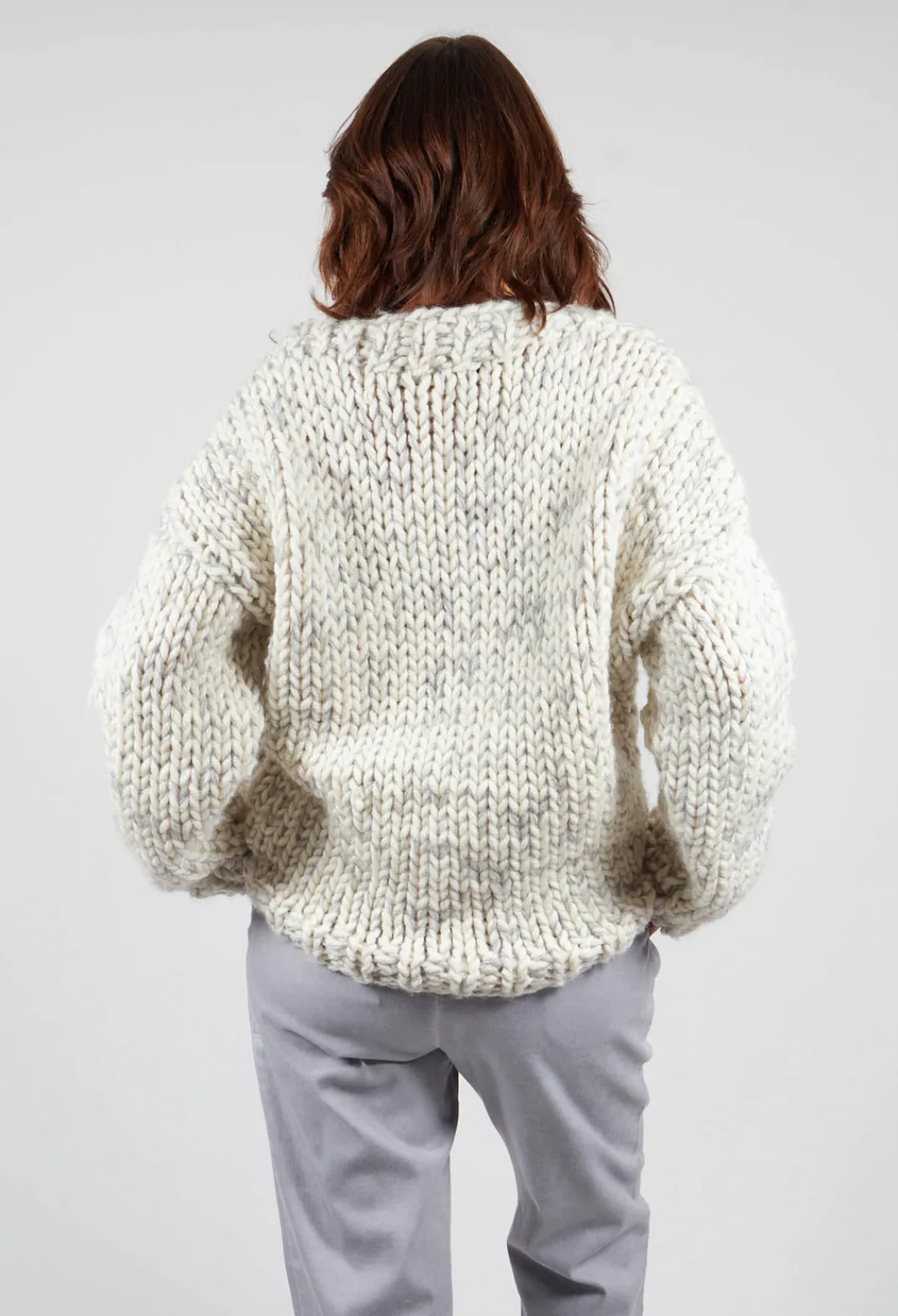Umit Unal Jumpers^Cream and Grey Chunky Knit Jumper