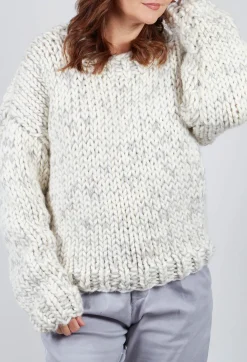 Umit Unal Jumpers^Cream and Grey Chunky Knit Jumper