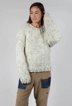 Umit Unal Jumpers^Cream and Grey Chunky Knit Jumper