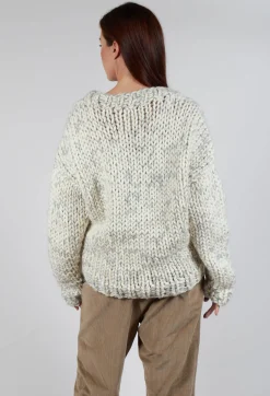 Umit Unal Jumpers^Cream and Grey Chunky Knit Jumper