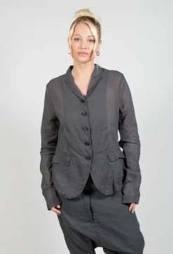 Rundholz Dip Jackets^Creased Effect Jacket in Coal Cloud Stiff