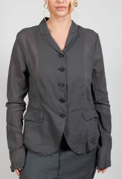 Rundholz Dip Jackets^Creased Effect Jacket in Coal Cloud Stiff