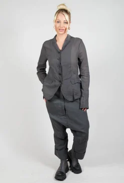 Rundholz Dip Jackets^Creased Effect Jacket in Coal Cloud Stiff