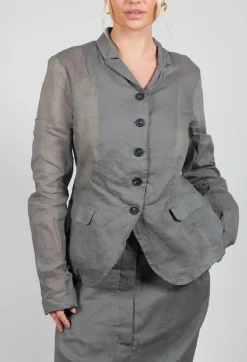 Rundholz Dip Jackets^Creased Effect Jacket in Pencil Cloud Stiff