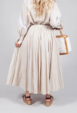 Beatrice B Skirts^Creased Poplin Skirt in Dune