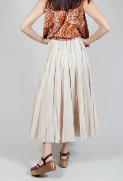 Beatrice B Skirts^Creased Poplin Skirt in Dune