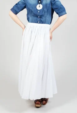 Beatrice B Skirts^Creased Poplin Skirt in White